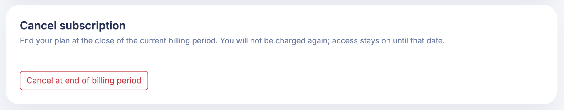 Screenshot: Location of the cancellation button