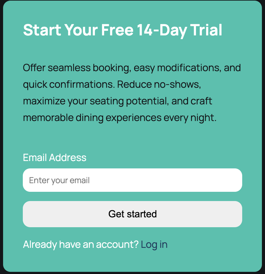 Screenshot: Sign-up form